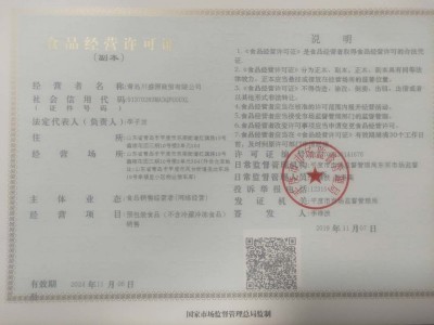 食品經營許可證
