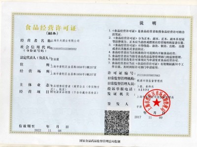 食品經營許可證