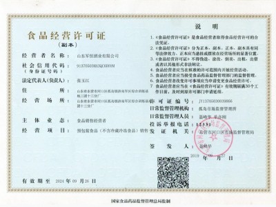 食品經營許可證