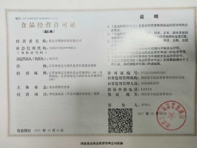 食品經營許可證