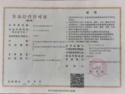 食品經營許可證